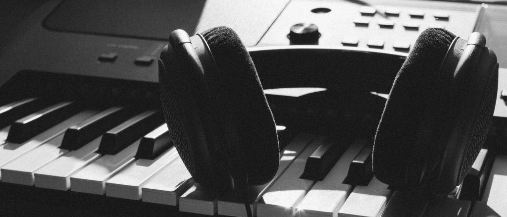 Music Production Piano and Headphones